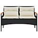 Panchina Da Giardino Con Cuscini 116x62,5x74 Cm Nera Polyrattan - Foto miniatura 3
