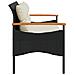Panchina Da Giardino Con Cuscini 116x62,5x74 Cm Nera Polyrattan - Foto miniatura 4