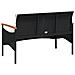 Panchina Da Giardino Con Cuscini 116x62,5x74 Cm Nera Polyrattan - Foto miniatura 5