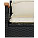 Panchina Da Giardino Con Cuscini 116x62,5x74 Cm Nera Polyrattan - Foto miniatura 6