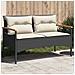 Panchina Da Giardino Con Cuscini 116x62,5x74 Cm Nera Polyrattan - Foto miniatura 8