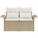 Divano da Giardino a 2 Posti con Cuscini Beige in Polyrattan - Foto miniatura 5