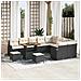 Set divano da giardino  a 12 pezzi con cuscini rattan nero acacia, Set tavolo da pranzo da giardino  a 3 pezzi con cuscini rattan nero acacia, Divano da giardino a 2 posti  con cuscini rattan nero - Foto miniatura 2