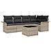 Set divano da giardino con cuscini grigio polyrattan,  Divano da giardino a 2 posti con deposito e cuscini grigio chiaro in polyrattan - Foto miniatura 1