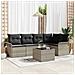 Set divano da giardino con cuscini grigio polyrattan,  Divano da giardino a 2 posti con deposito e cuscini grigio chiaro in polyrattan - Foto miniatura 2