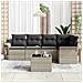 Set divano da giardino con cuscini grigio polyrattan,  Divano da giardino a 2 posti con deposito e cuscini grigio chiaro in polyrattan - Foto miniatura 3