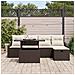 Set divano giardino 6 pezzi con cuscini Marrone Polyrattan - Foto miniatura 3
