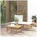 Set Salotto da Giardino 3pz con Cuscini Bianco Crema in Bambù - Foto miniatura 2