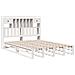 Letto Libreria senza Materasso Bianco 140x190 cm Legno di Pino - Foto miniatura 3