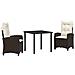 Set da Pranzo per Giardino 3 pcs Marrone polyrattan - Foto miniatura 1