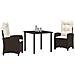 Set da Pranzo per Giardino 3 pcs Marrone polyrattan - Foto miniatura 3