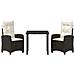 Set da Pranzo per Giardino 3 pcs Marrone polyrattan - Foto miniatura 7
