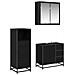 Set di mobili per il bagno 3 pcs Rovere nero 35 x 37.5 x 100 cm - Foto miniatura 1