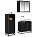 Set di mobili per il bagno 3 pcs Rovere nero 35 x 37.5 x 100 cm - Foto miniatura 3