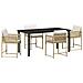 Set da Pranzo per Giardino 5 pcs Beige polyrattan - Foto miniatura 1