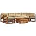 Set di divani da esterno con cuscino 8 pcs Naturale e Beige - Foto miniatura 1