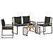 Set di Mobili da Esterno 9 pcs Grigio e Grigio Scuro polyrattan - Foto miniatura 3