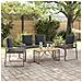 Set di Mobili da Esterno 9 pcs Grigio e Grigio Scuro polyrattan - Foto miniatura 4