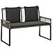 Set di Mobili da Esterno 9 pcs Grigio e Grigio Scuro polyrattan - Foto miniatura 6