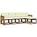 Set di divani da esterno con cuscino 5 pcs Naturale e Crema - Foto miniatura 1