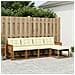 Set di divani da esterno con cuscino 5 pcs Naturale e Crema - Foto miniatura 2