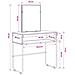 Tavolo da Trucco con lo scaffale Rovere Fumo 81 x 40 x 131 cm - Foto miniatura 8