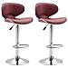 Set 2 Sgabelli Cucina Las Vegas V2 in Similpelle - Coppia Sedie Sgabello Imbottite Girevoli e Regolabili 62-82cm con Schienale Bordeaux - Foto miniatura 1