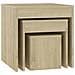 Tavolini Impilabili 3 pz Rovere Sonoma in Truciolato - Foto miniatura 2