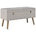 Panca Con Vano Portaoggetti 80 Cm Grigio In Velluto - Foto miniatura 1