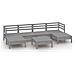 Set Divani Da Giardino 7 Pz Grigio In Legno Massello Di Pino - Foto miniatura 2
