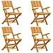 Sedie Da Giardino Pieghevoli 4pz 55x61x90cm Legno Massello Teak - Foto miniatura 2