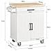 Credenza Cucina Carrello Cucina Con Ruote Con Cassetto E 2 Ante 74.5x45.5x91cm Fkw119-wn - Foto miniatura 2