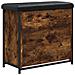 Panca Portascarpe Cassetto Ribaltabile Rovere Fumo 62x32x56cm - Foto miniatura 2