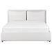 Letto Matrimoniale Contenitore Velluto Bianco Crema 160 X 200 Cm Bajonna - Foto miniatura 3