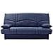 Divano Letto A 3 Posti Thelma - Tessuto Soro Blu Scuro - Letto 125 X 190 Cm - 190 X 92 X 96 Cm - Foto miniatura 1
