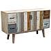 Mobile Credenza Madia Da Interno Salotto In Legno Colorato Con 2 Ante Centrali E 4 Cassetti Linea Classic - Foto miniatura 1