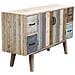 Mobile Credenza Madia Da Interno Salotto In Legno Colorato Con 2 Ante Centrali E 4 Cassetti Linea Classic - Foto miniatura 5