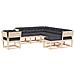 Set Salotto Giardino 8 Pz Cuscini Antracite Legno Massello Pino - Foto miniatura 2