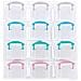 Cassettiera Organizer Trasparente Scatola Manici Colorati 12 Scomparti 4 Ripiani - Foto miniatura 3