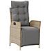 Sedia Reclinabile Giardino E Poggiapiedi Beige Misto Polyrattan - Foto miniatura 2