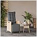 Sedia Reclinabile Giardino E Poggiapiedi Beige Misto Polyrattan - Foto miniatura 3