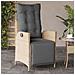 Sedia Reclinabile Giardino E Poggiapiedi Beige Misto Polyrattan - Foto miniatura 1