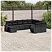 Set Divani Da Giardino 10pz Con Cuscini In Polyrattan Nero - Foto miniatura 1