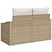 Divano da Giardino a 2 Posti con Cuscini Beige in Rattan - Foto miniatura 4