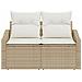 Divano da Giardino a 2 Posti con Cuscini Beige in Rattan - Foto miniatura 5