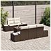 Set divano giardino 6 pezzi con cuscini marrone rattan poly - Foto miniatura 3