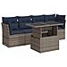 Set Divano Giardino 5 pz con Cuscini Grigio Polyrattan Acacia - Foto miniatura 1