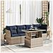 Set Divano Giardino 5 pz con Cuscini Grigio Polyrattan Acacia - Foto miniatura 2