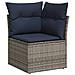 Set Divano Giardino 5 pz con Cuscini Grigio Polyrattan Acacia - Foto miniatura 4