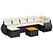 Set Divani da Giardino con Cuscini 8 pz Nero in Polyrattan - Foto miniatura 1